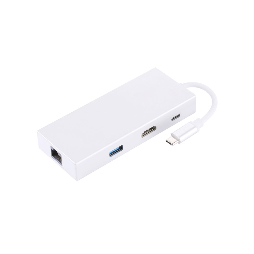 Usb-C To Hdmi, Rj45, 2X Usb 3.0, Sd & Micro Sd Card Reader Adapter Hub With Usb-C Charging For Macbook, Macbook Pro, Huawei Matebook 8431777791143