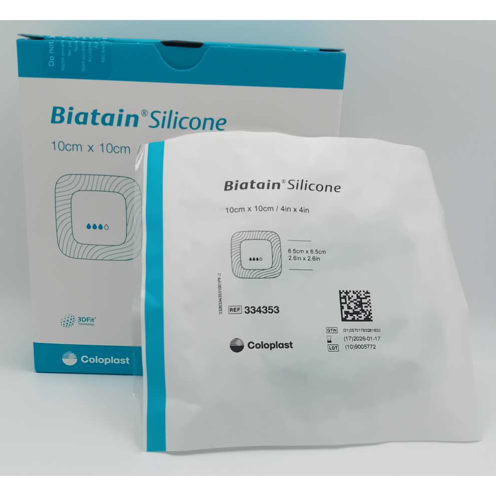 Coloplast Biatain Silicone 10Cm X 10Cm Box Of 10 - Ref: 334353