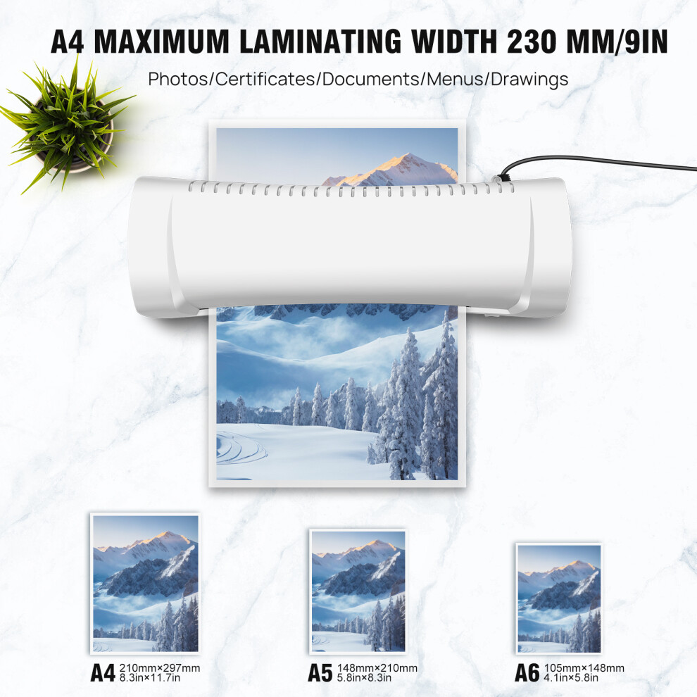 Youseahome A4 A5 A6 Laminator Machine Max 230Mm Width Hot & Cold Laminating Machine For Office Home School Use