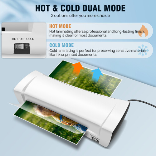 A4 A5 A6 Laminator Machine Max 230mm Width Hot & Cold Laminating Machine For Office Home School Use 2