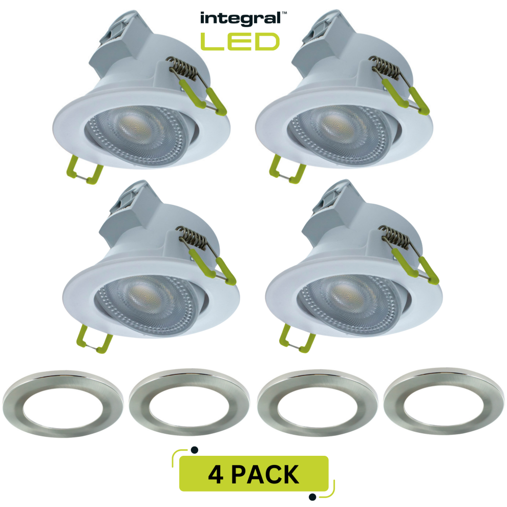 (4 Pack, Satin Nickel) LED Downlights Spotlights Ceiling Lights Switchable CCT 3000/4000/6500K Dimmable