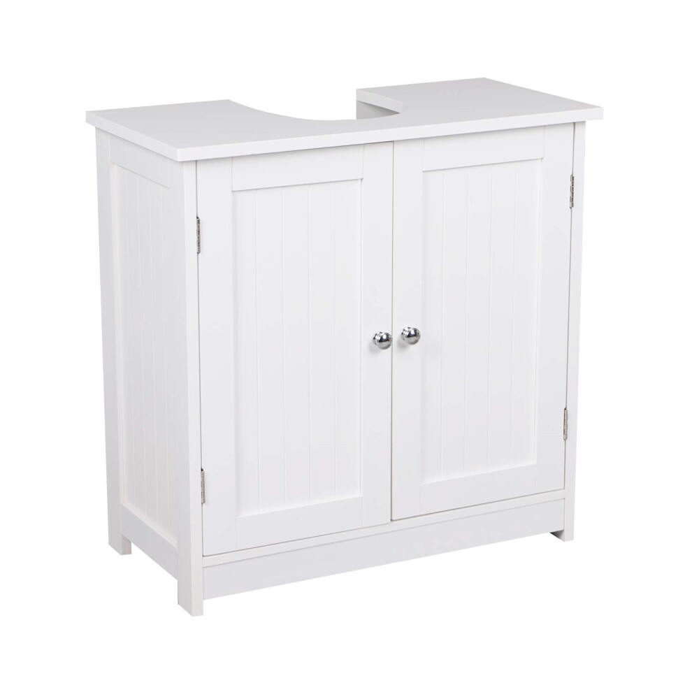 Joolihome Under Sink Bathroom Storage Cabinet, Floor Basin Unit With Shelves Wooden Basin Cupboard Unit Freestanding Storage Organizer