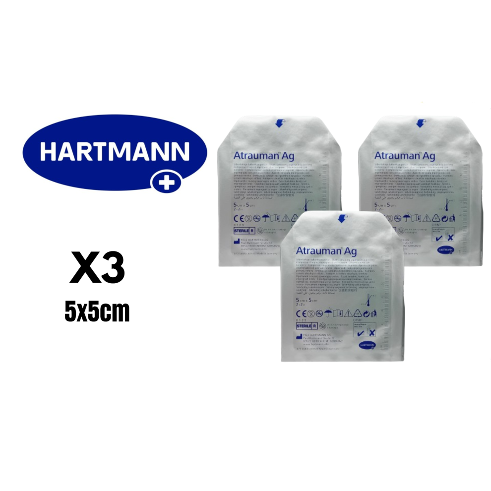 Hartmann Silver Atrauman Ag -Impregnated 5X5cm Wound Dressing, Pack Of 3 (Ref 499571)