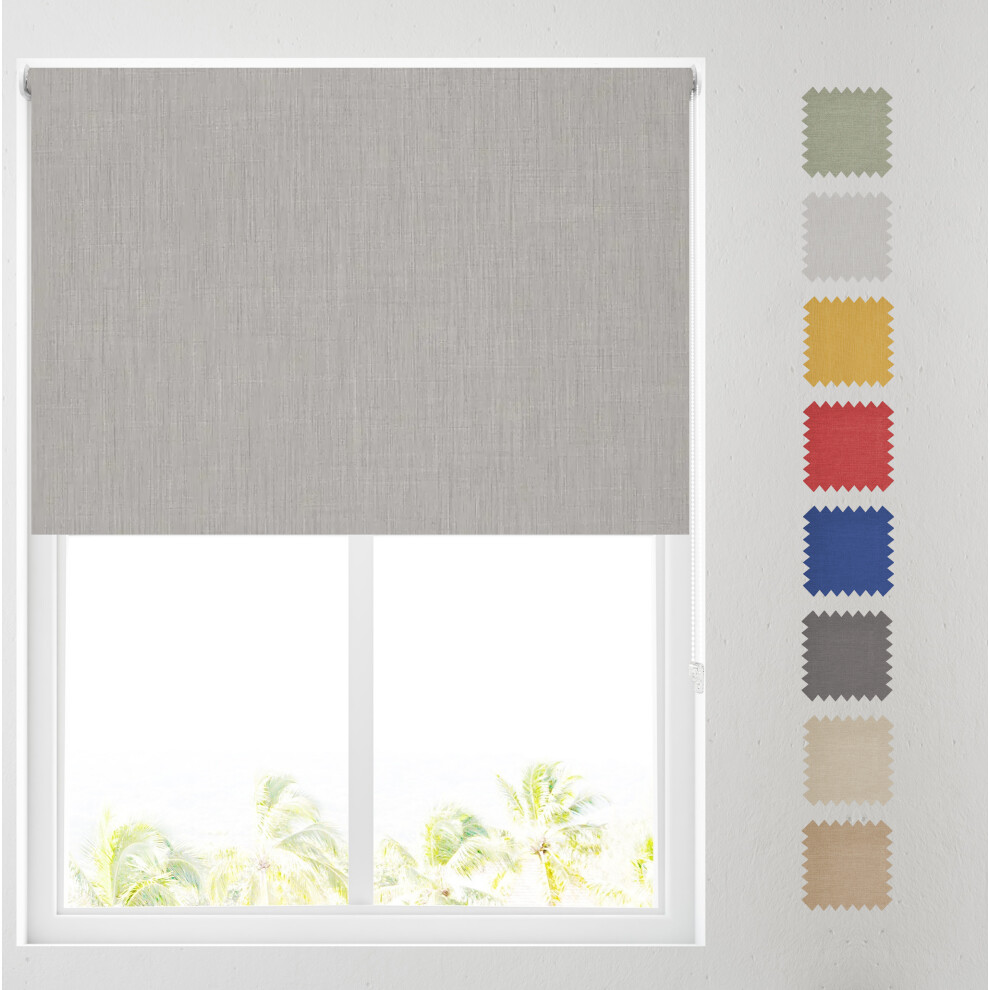 (Grey, 5ft (153cm)) Paris Thermal Blackout Roller Blind- CUT TO SIZE