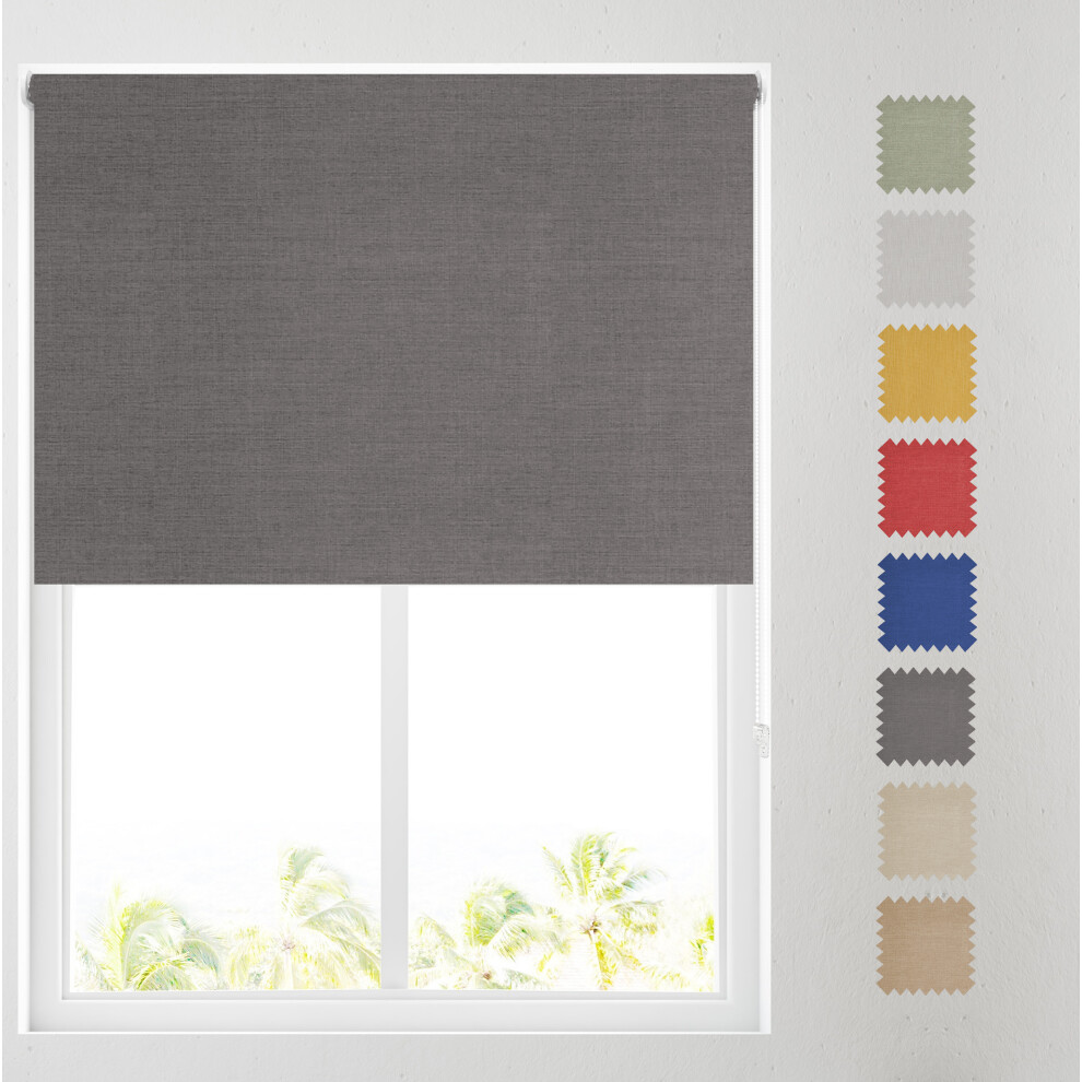 (Stone Paris Textured Thermal Blackout Roller Blind 2ft (61cm)- FREE CUT TO SIZE) Paris Thermal Blackout Roller Blind- CUT TO SIZE