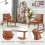 (Light Brown) Solid PU Leather Mid-Century Modern Accent Chair 4