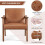 (Light Brown) Solid PU Leather Mid-Century Modern Accent Chair 5