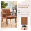 (Light Brown) Solid PU Leather Mid-Century Modern Accent Chair 6