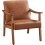 (Light Brown) Solid PU Leather Mid-Century Modern Accent Chair 9