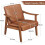 (Light Brown) Solid PU Leather Mid-Century Modern Accent Chair 10