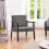 (Dark Grey) Solid PU Leather Mid-Century Modern Accent Chair 1