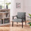 (Dark Grey) Solid PU Leather Mid-Century Modern Accent Chair 3