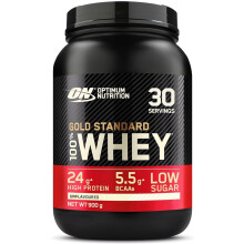 Optimum Nutrition Gold Standard 100% Whey 900g Unflavoured OPT185 | 24g Protein, 5.5g BCAAs, Low Fat & Sugar