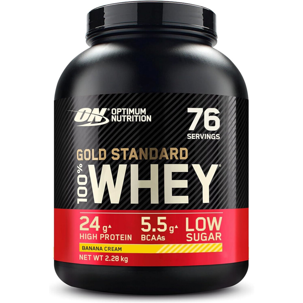 Optimum Nutrition Gold/Cream Standard 100% Whey Banana 2.28Kg (Opt045) - 24G Protein, Low Sugar