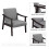 (Dark Grey) Solid PU Leather Mid-Century Modern Accent Chair 4