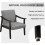(Dark Grey) Solid PU Leather Mid-Century Modern Accent Chair 6