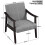 (Dark Grey) Solid PU Leather Mid-Century Modern Accent Chair 10