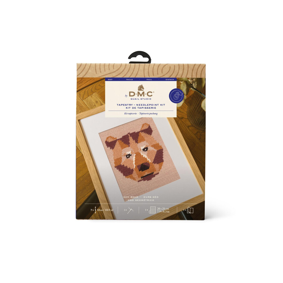 DMC Tapestry & Needlepoint Kit Geo Bear by Quail Studio - Easy