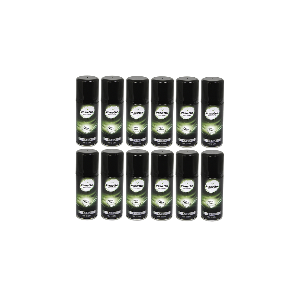 Insette Body Spray Tabu Deodorant Health & beauty 12 x 150ml Sprays Bulk Buy