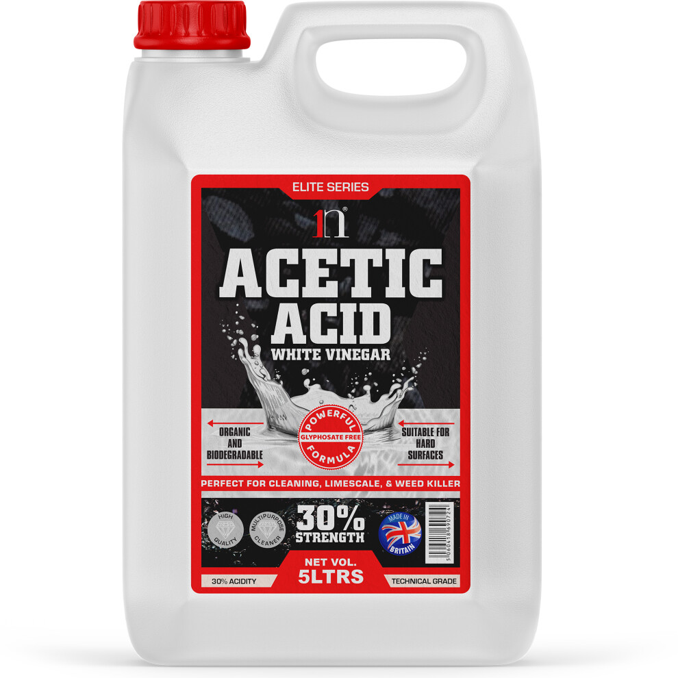 1Ne (5 Litres) Acetic Acid 30% Strong Vinegar 5 Litres White