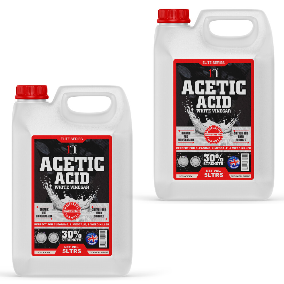 1Ne (10 Litres) Acetic Acid 30% Strong Vinegar 5 Litres White
