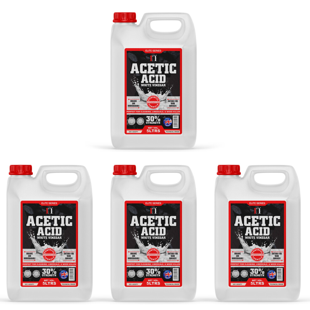 (20 Litres) Acetic Acid 30% Strong White Vinegar 5 Litres