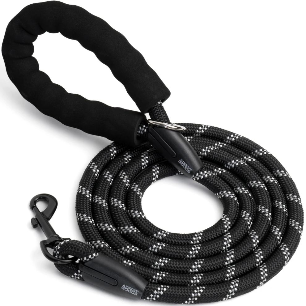 (Black) AdroitGoods Long Dog leash - 200 cm - Running line - Reflective