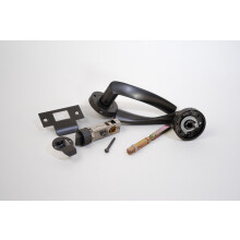 (Gun Metal, Privacy Quick Latch) ONYX Twirl Push Button Privacy Latch & Handle Sets