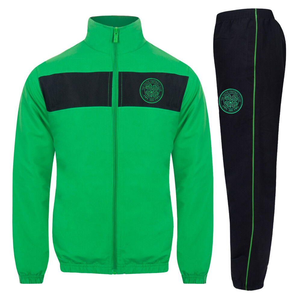 (Black Green, 2-3 Years) Celtic FC Boys Tracksuit Jacket & Pants Set Kids OFFICIAL Football Gift