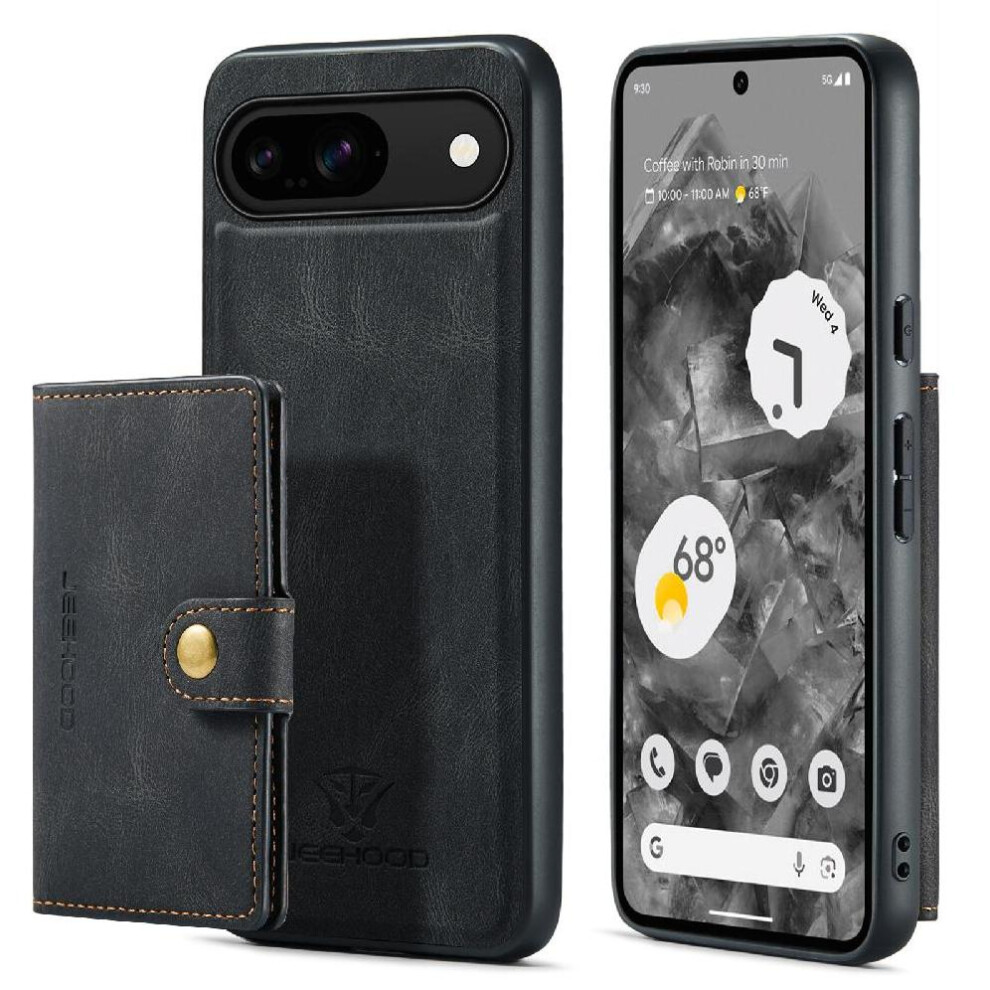 (Black) Case For Google Pixel 9 Stand Cardholder Magsafe Detachable Magnetic Design Black 764762795986