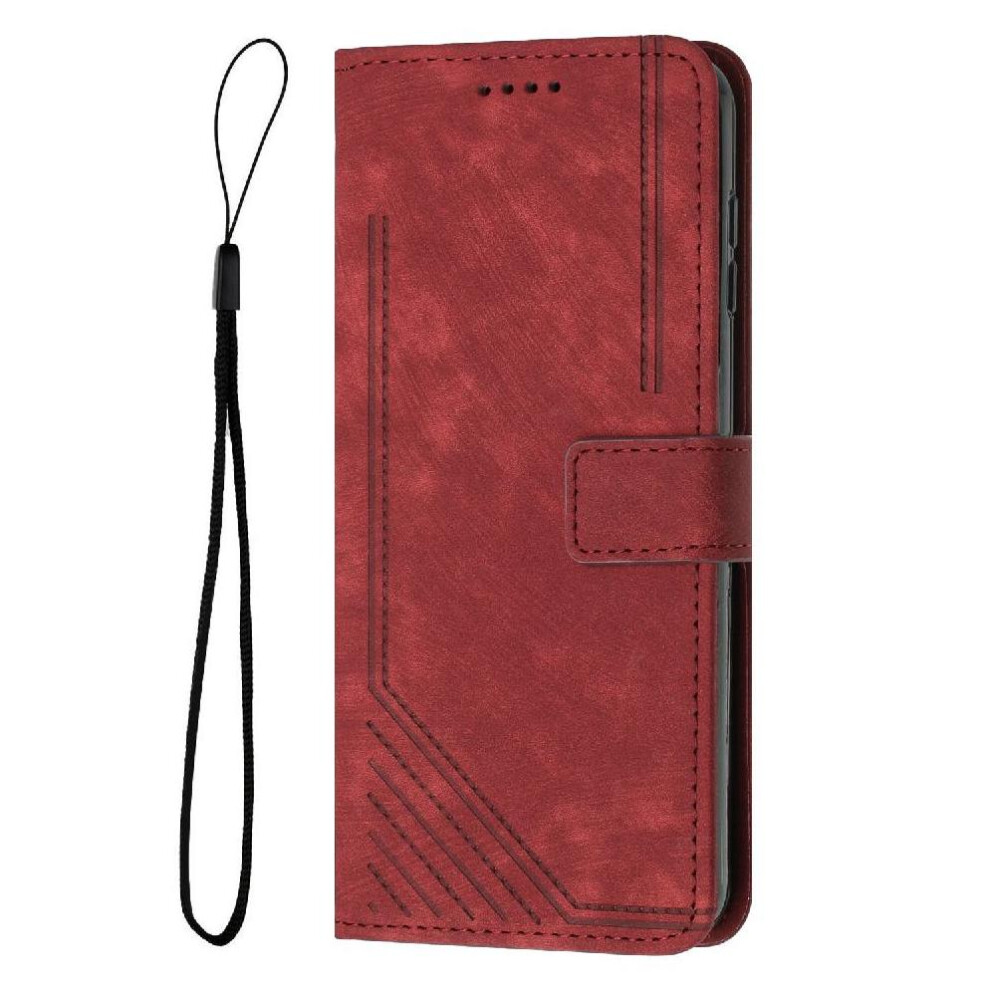 (Red) Flip Case For Google Pixel 9 Kickstand Card Insertion Wallet Pu Leather Red 764762796266