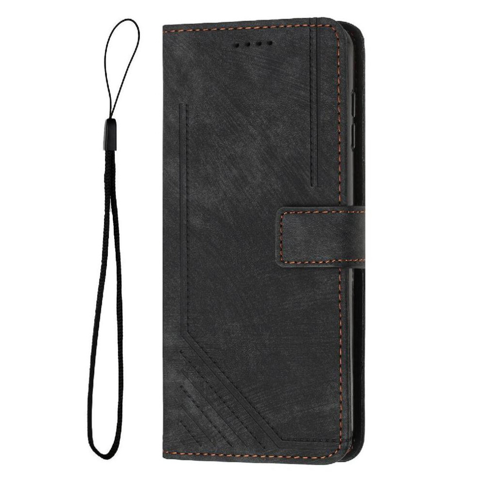 (Black) Flip Case For Google Pixel 9 Kickstand Card Insertion Wallet Pu Leather Black 764762796297
