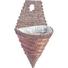 Garden Haven 12-Inch Sisal Rope & Fern Wall Torch Planter