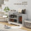 Homcom HOMCOM Upholstered Entryway Shoe Bench with Storage Drawer Open Shelf White 3