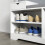 Homcom HOMCOM Upholstered Entryway Shoe Bench with Storage Drawer Open Shelf White 7