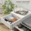 Homcom HOMCOM Upholstered Entryway Shoe Bench with Storage Drawer Open Shelf White 4