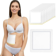 Castor Oil Pack Wrap, 20Pcs Self-Adhesive Cotton Castor Oil Pack Kit, Castor Oil Packs for Liver Detox, Aid Sleep, Relieves Constipation