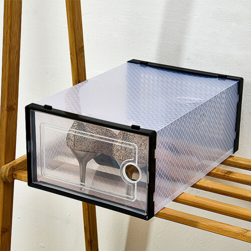 Living And Home 12Pcs Plastic Stackable Shoe Storage Boxes Dustproof Transparent Display Shoe Racks&Cabinets