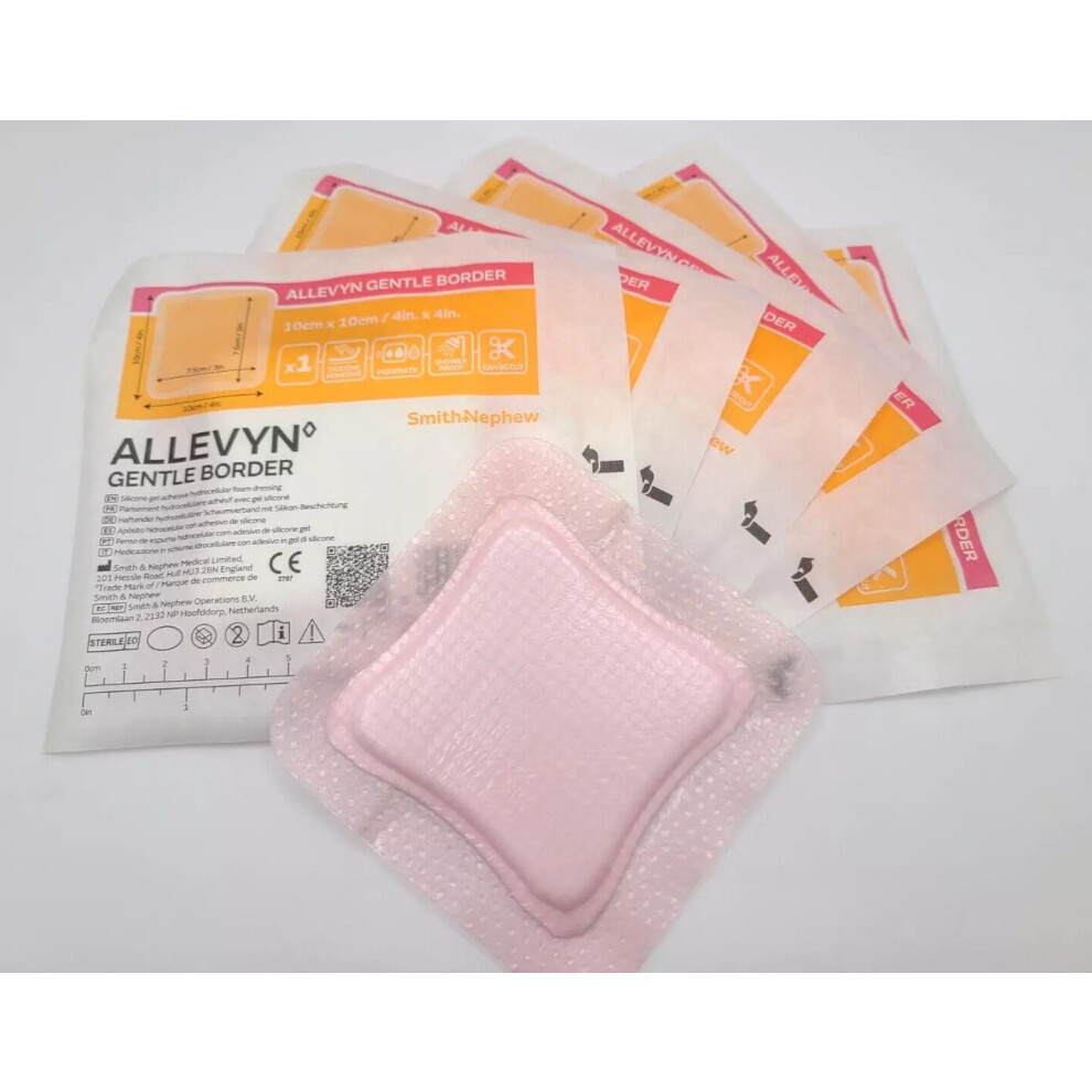 Smith&Nephew Allevyn Gentle Border 10Cm X 10Cm Pack Of 5 - Ref: 66800270