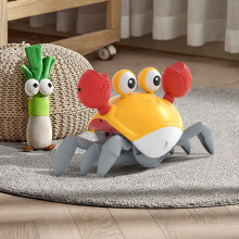 (Orange) Chargable Crawling Crab Toy Singing and Dancing Interactive Musical Toy for Children