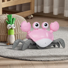 (Pink) Chargable Crawling Crab Toy Singing and Dancing Interactive Musical Toy for Children