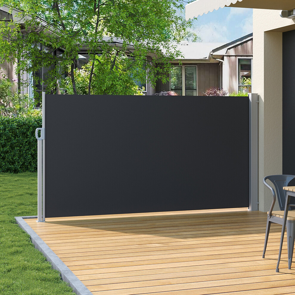 3x1.6m Retracting Awning Privacy Screen Grey