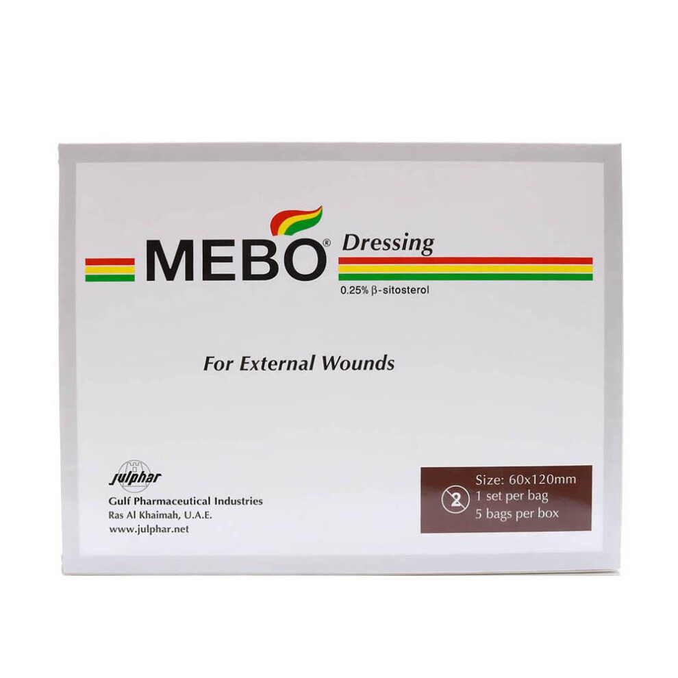 Mebo Wound Dressing 60X120mm (Pack Of 5) - Advanced Healing & Protection For Burns, Cuts & Skin Ulcers