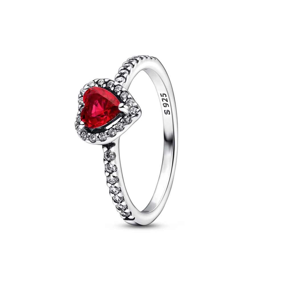 (PAR327 (Red heart), 7) Sterling Silver 925 Heart Moon Rings jewelry Gift