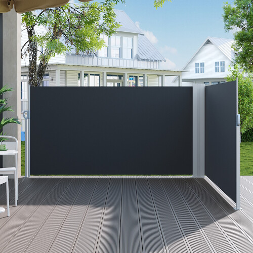 6m W Retractable Privacy Side Awning 1