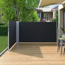 6m W Retractable Privacy Side Awning
