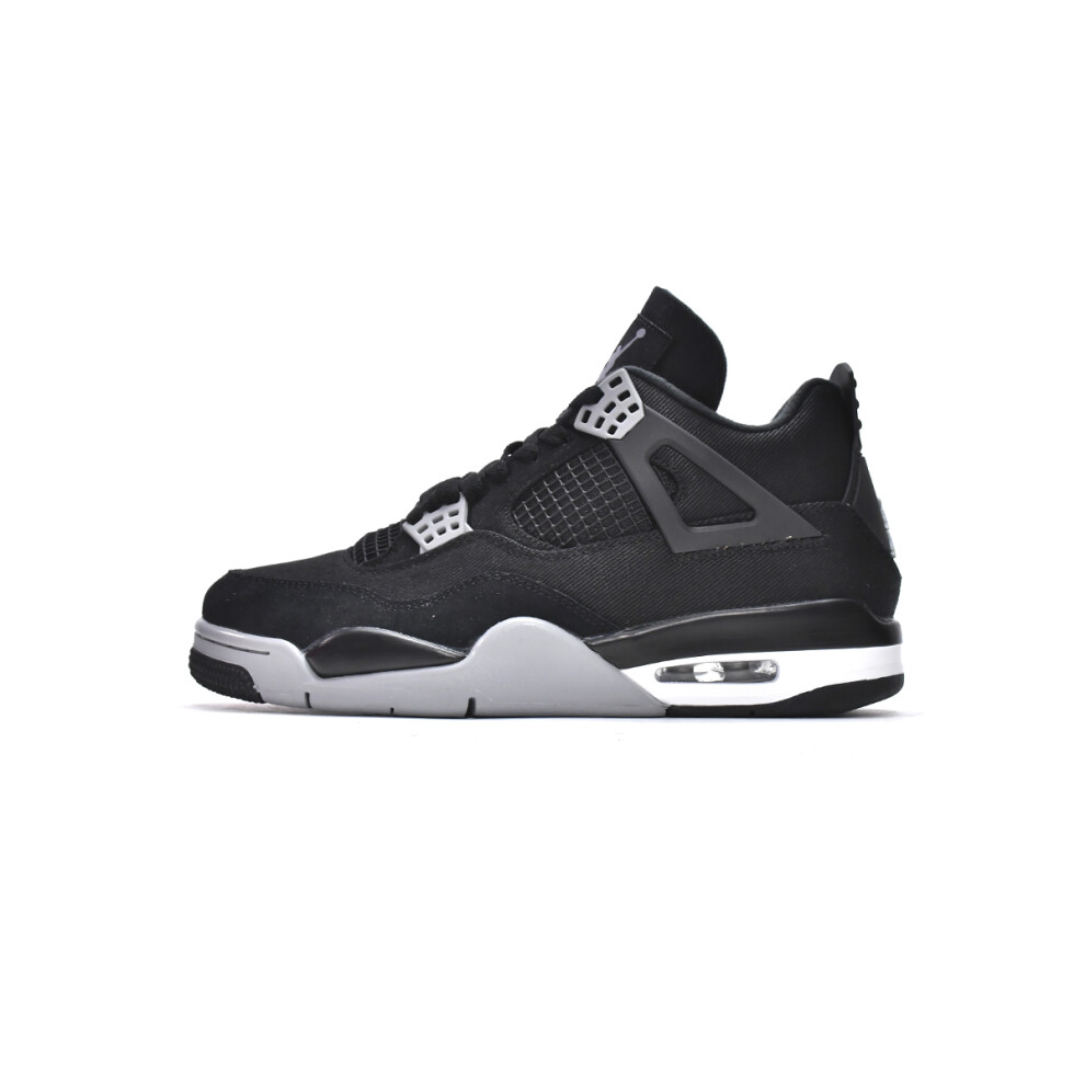 (EUR SIZE 40) Air Jordan 4 Retro Black Canvas Basketball shoes