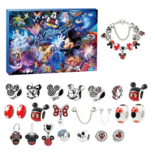 (Mickey Mouse A) 2024|2025 Christmas Advent Calendars DIY Charm Bracelet Set 24 Days Surprise Gift