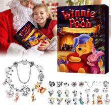 (Winnie the Pooh) 2024|2025 Christmas Advent Calendars DIY Charm Bracelet Set 24 Days Surprise Gift