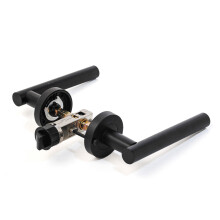 (Privacy Quick Latch) ONYX Laurel Push Button Privacy Latch & Handle Set
